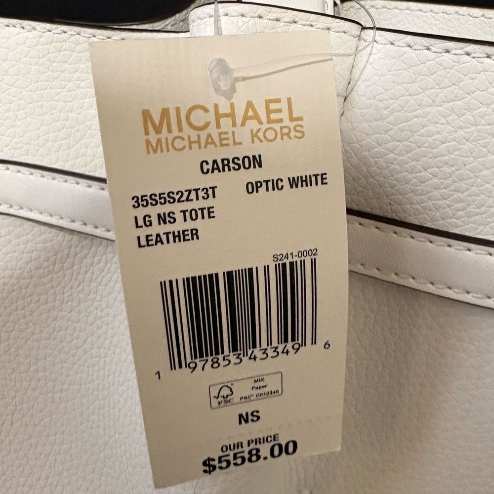 Michael Kors Carson Large NS Tote in Optic White NIB - Picture 5 of 11